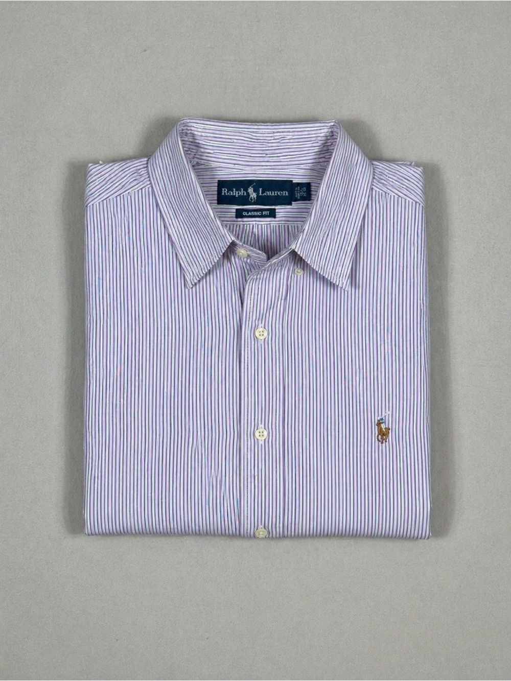 Vintage Ralph Lauren Mens Button Down Shirt Size 16.5 Classic Preppy Striped